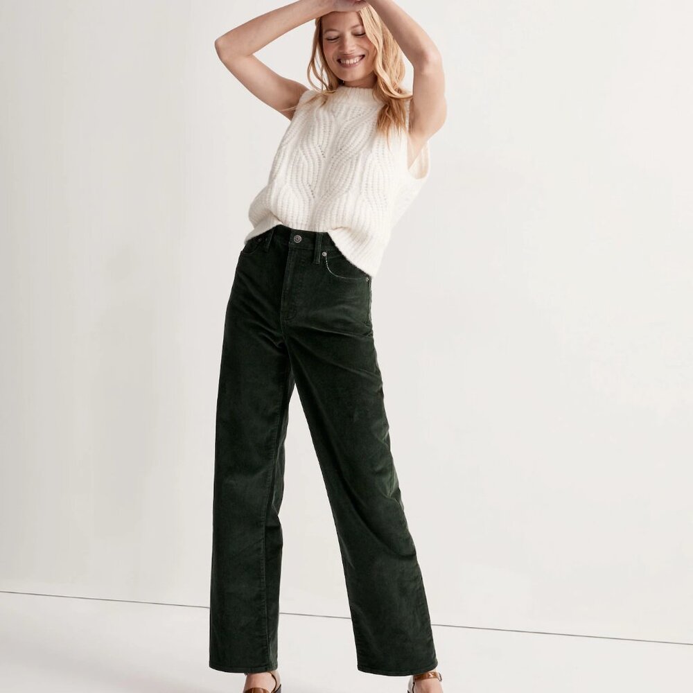 Madewell - Perfect Vintage Wide Leg cords - dark green 29